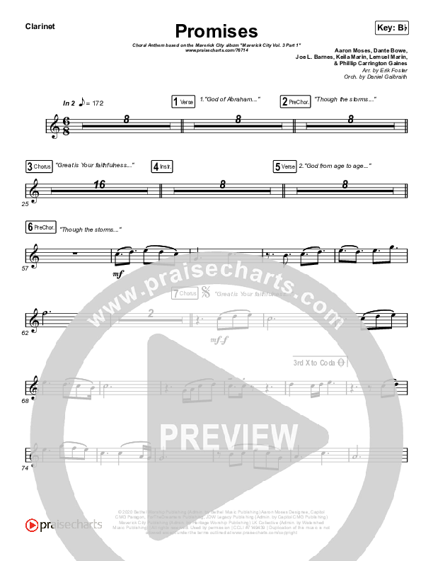 Promises (Choral Anthem SATB) Wind Pack (Maverick City Music / Arr. Erik Foster)