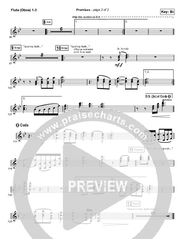 Promises (Choral Anthem SATB) Flute/Oboe 1/2/3 (Maverick City Music / Arr. Erik Foster)