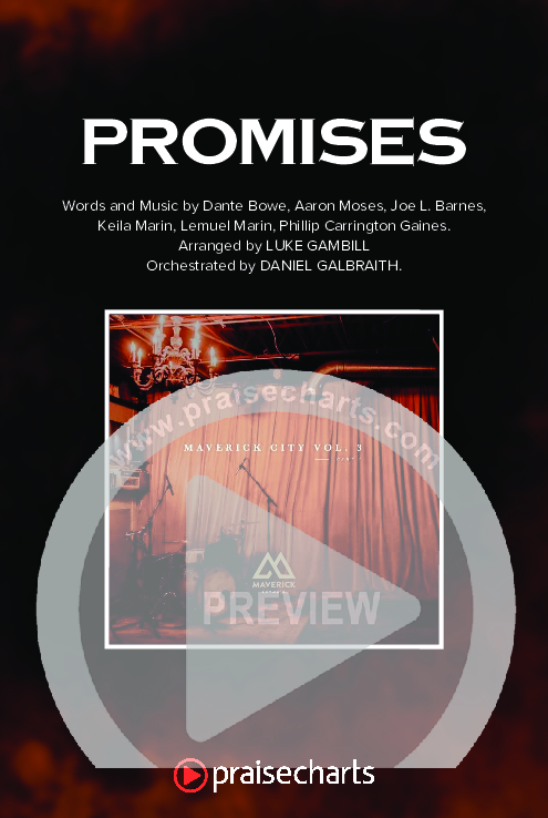 Promises (Choral Anthem SATB) Octavo Cover Sheet (Maverick City Music / Arr. Erik Foster)