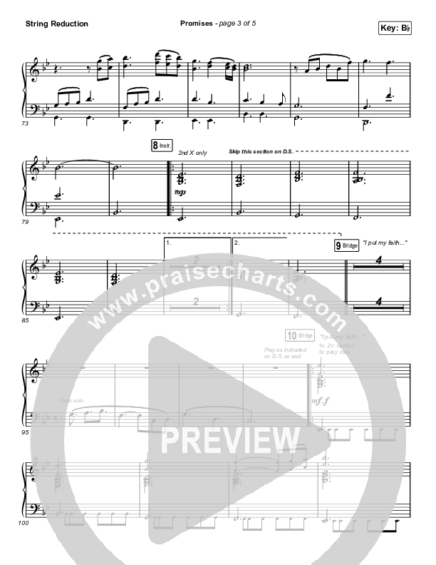 Promises (Choral Anthem SATB) String Reduction (Maverick City Music / Arr. Erik Foster)