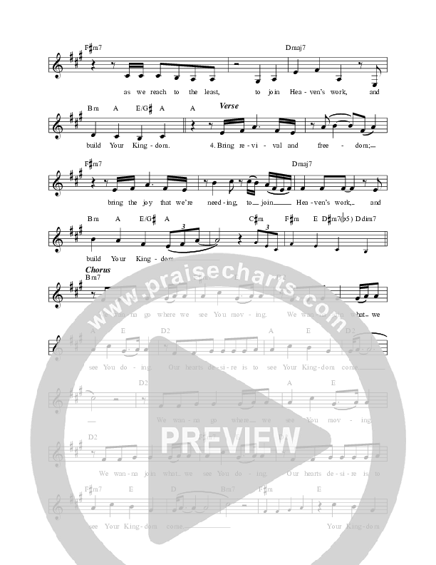 Heaven's Work Lead Sheet (Vineyard Worship / Tina Colon Williams)