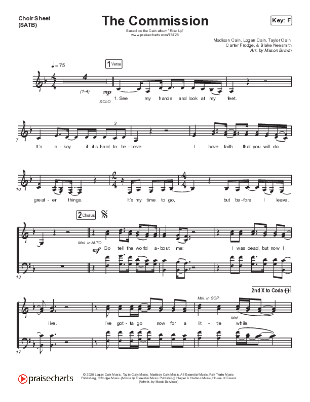 The Commission Choir Vocals (SATB) (CAIN)