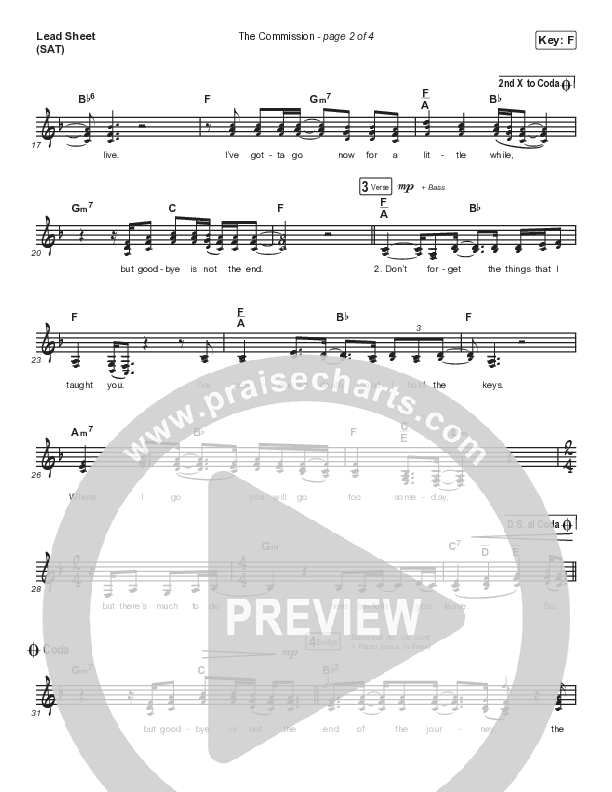 The Commission Lead Sheet (SAT) (CAIN)