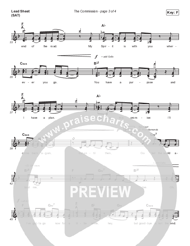 The Commission Lead Sheet (SAT) (CAIN)