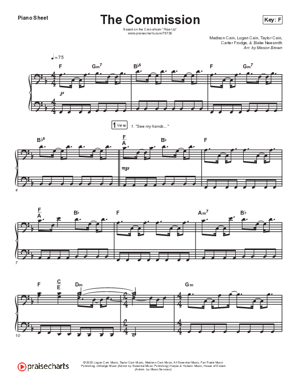 The Commission Piano Sheet (CAIN)