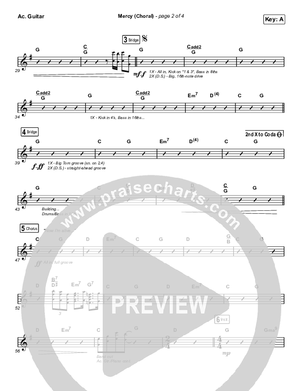 Mercy (Choral Anthem SATB) Acoustic Guitar (Maverick City Music / Elevation Worship / Chris Brown / Arr. Luke Gambill)
