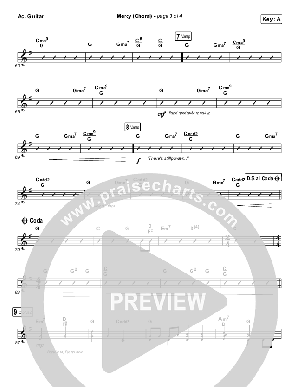 Mercy (Choral Anthem SATB) Acoustic Guitar (Maverick City Music / Elevation Worship / Chris Brown / Arr. Luke Gambill)