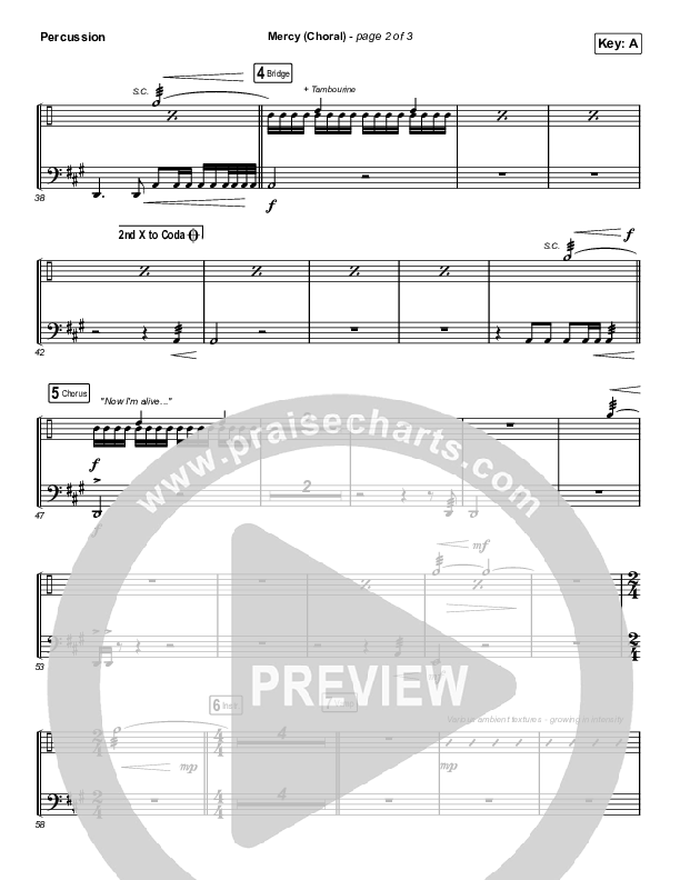 Mercy (Choral Anthem SATB) Percussion (Maverick City Music / Elevation Worship / Chris Brown / Arr. Luke Gambill)