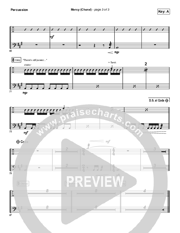 Mercy (Choral Anthem SATB) Percussion (Maverick City Music / Elevation Worship / Chris Brown / Arr. Luke Gambill)