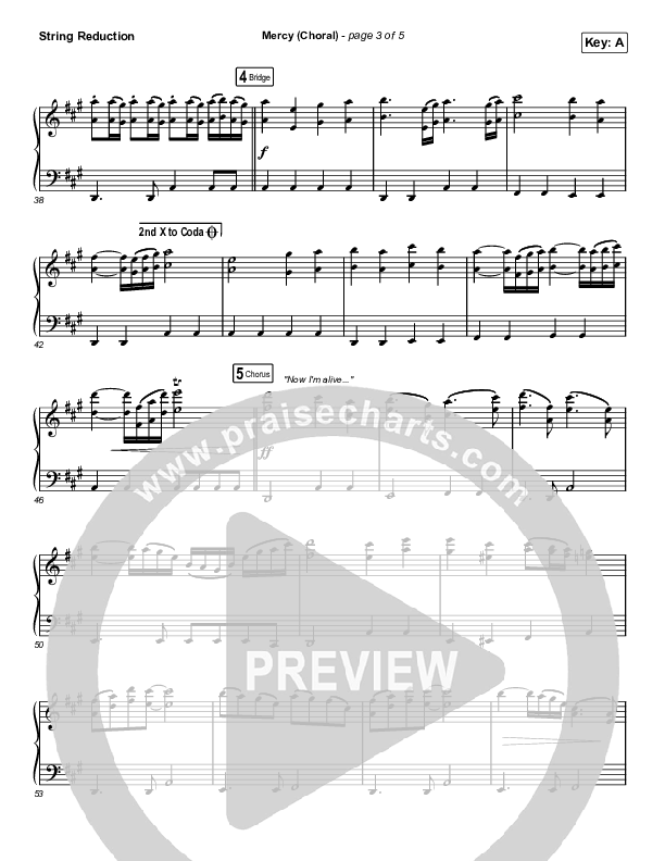 Mercy (Choral Anthem SATB) String Reduction (Maverick City Music / Elevation Worship / Chris Brown / Arr. Luke Gambill)