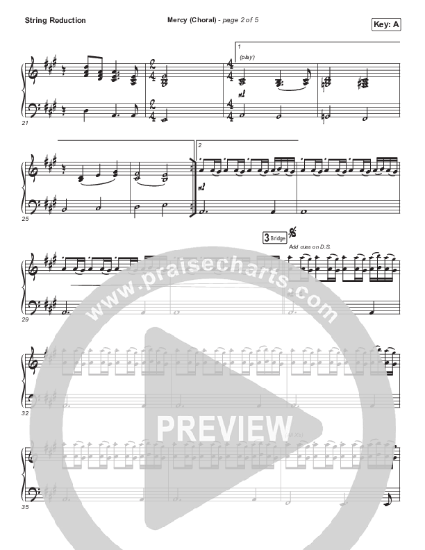 Mercy (Choral Anthem SATB) String Pack (Maverick City Music / Elevation Worship / Chris Brown / Arr. Luke Gambill)