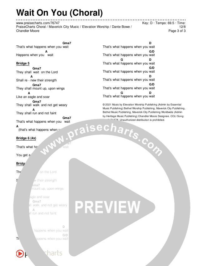 Wait On You (Choral Anthem SATB) Chords & Lyrics (Maverick City Music / Elevation Worship / Dante Bowe / Chandler Moore / Arr. Luke Gambill)