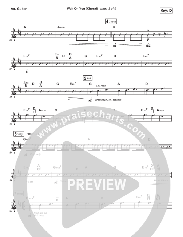 Wait On You (Choral Anthem SATB) Acoustic Guitar (Maverick City Music / Elevation Worship / Dante Bowe / Chandler Moore / Arr. Luke Gambill)