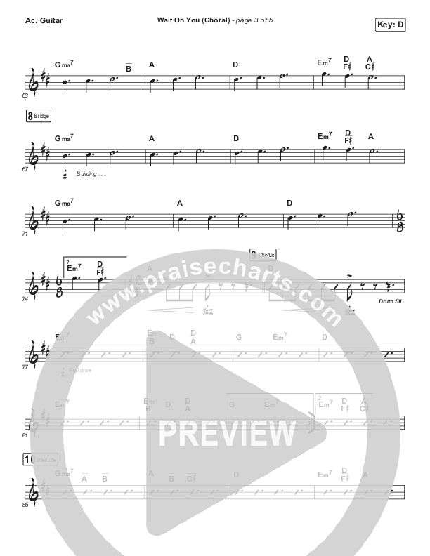 Wait On You (Choral Anthem SATB) Acoustic Guitar (Maverick City Music / Elevation Worship / Dante Bowe / Chandler Moore / Arr. Luke Gambill)