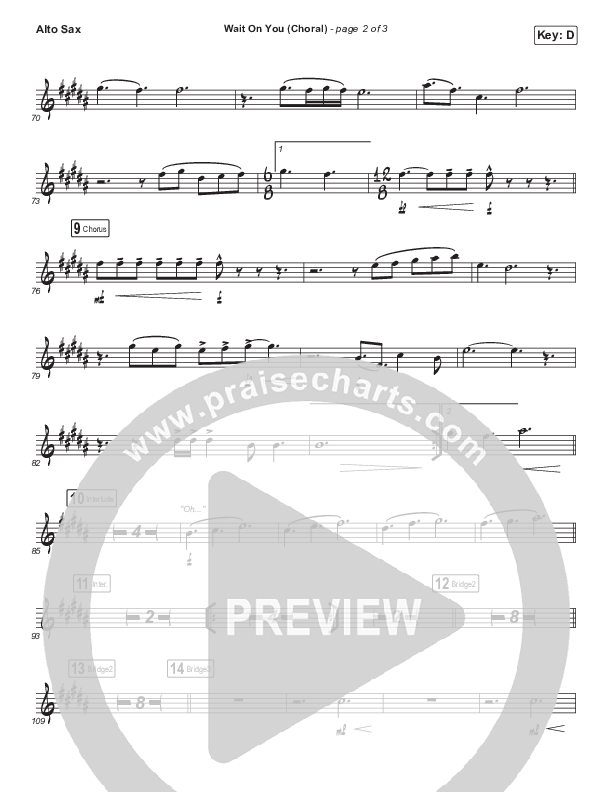 Wait On You (Choral Anthem SATB) Alto Sax (Maverick City Music / Elevation Worship / Dante Bowe / Chandler Moore / Arr. Luke Gambill)
