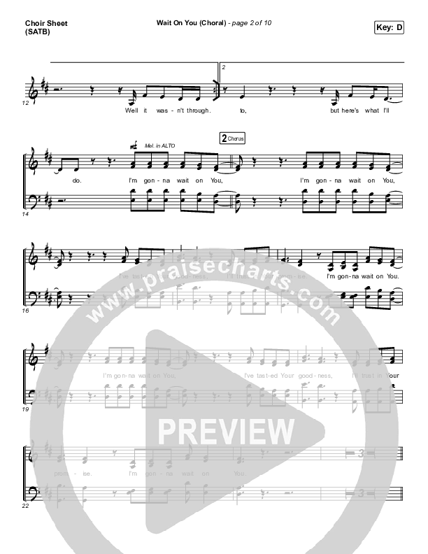 Wait On You (Choral Anthem SATB) Choir Vocals (SATB) (Maverick City Music / Elevation Worship / Dante Bowe / Chandler Moore / Arr. Luke Gambill)