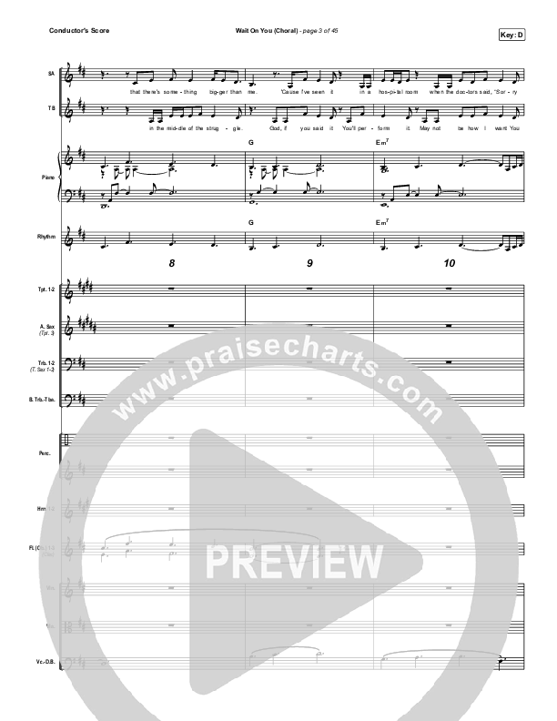 Wait On You (Choral Anthem SATB) Conductor's Score (Maverick City Music / Elevation Worship / Dante Bowe / Chandler Moore / Arr. Luke Gambill)