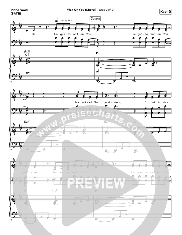 Wait On You (Choral Anthem SATB) Piano/Choir (SATB) (Maverick City Music / Elevation Worship / Dante Bowe / Chandler Moore / Arr. Luke Gambill)