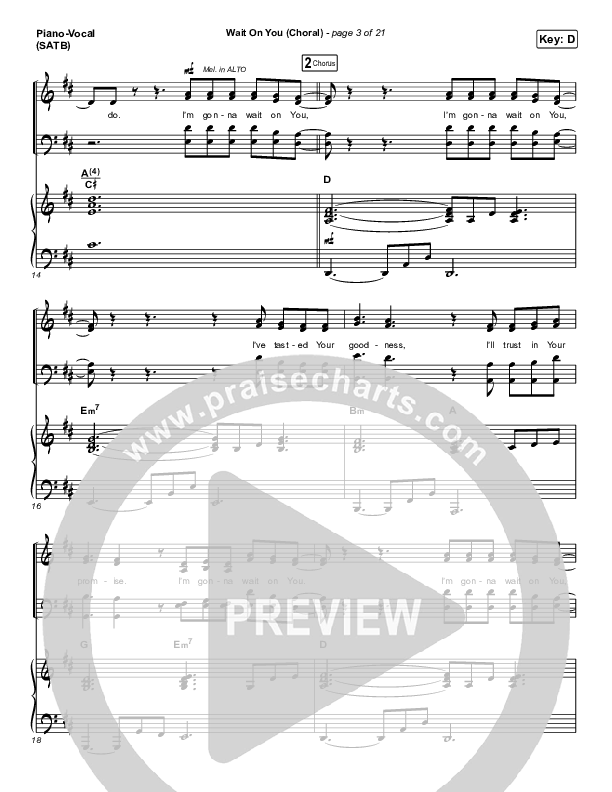 Wait On You (Choral Anthem SATB) Piano/Vocal Pack (Maverick City Music / Elevation Worship / Dante Bowe / Chandler Moore / Arr. Luke Gambill)