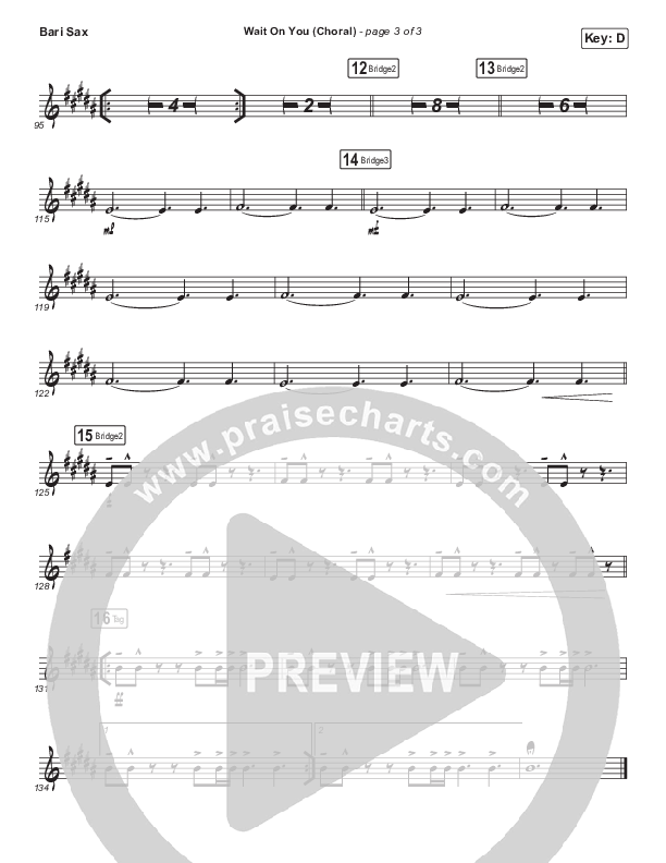 Wait On You (Choral Anthem SATB) Bari Sax (Maverick City Music / Elevation Worship / Dante Bowe / Chandler Moore / Arr. Luke Gambill)