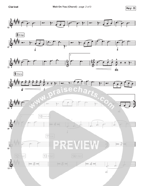 Wait On You (Choral Anthem SATB) Clarinet (Maverick City Music / Elevation Worship / Dante Bowe / Chandler Moore / Arr. Luke Gambill)