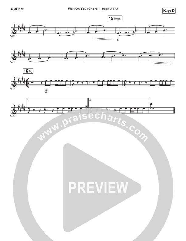 Wait On You (Choral Anthem SATB) Clarinet (Maverick City Music / Elevation Worship / Dante Bowe / Chandler Moore / Arr. Luke Gambill)