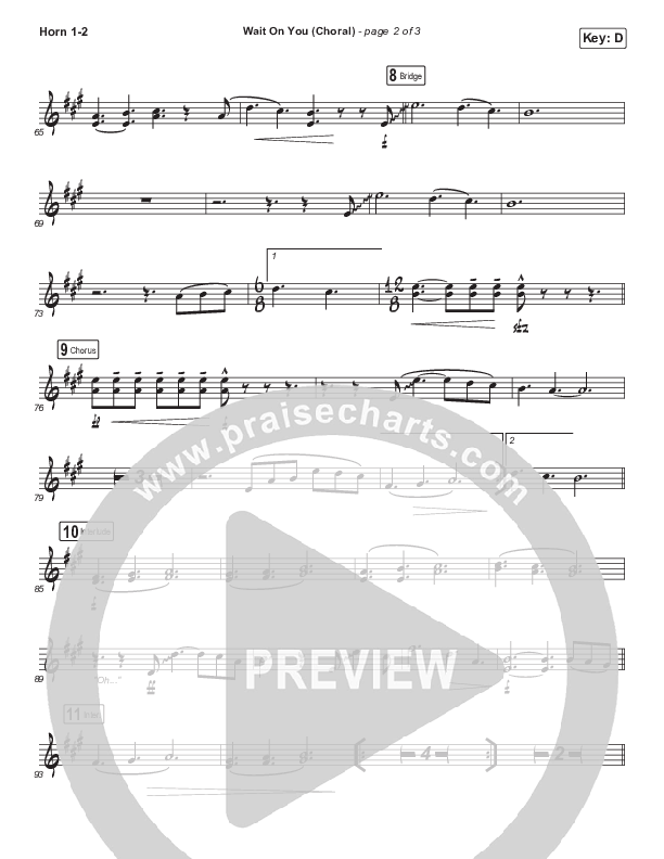 Wait On You (Choral Anthem SATB) French Horn 1/2 (Maverick City Music / Elevation Worship / Dante Bowe / Chandler Moore / Arr. Luke Gambill)