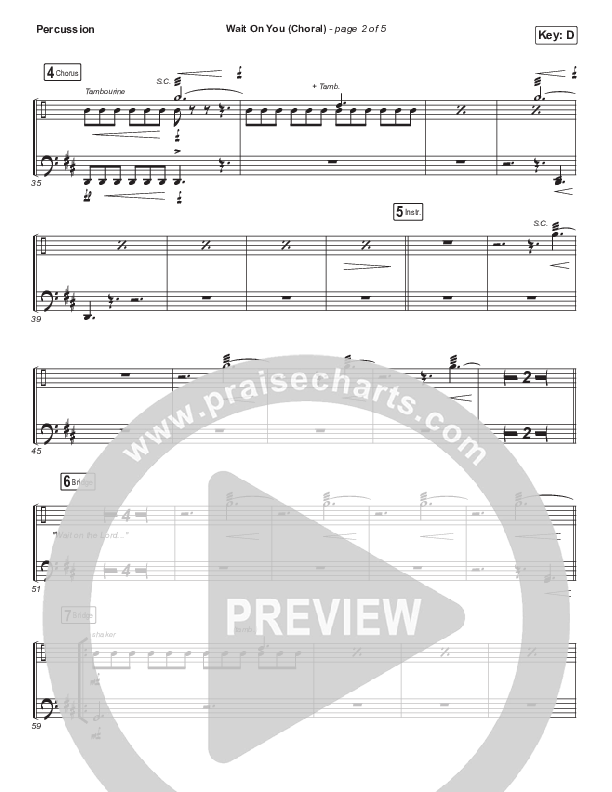 Wait On You (Choral Anthem SATB) Percussion (Maverick City Music / Elevation Worship / Dante Bowe / Chandler Moore / Arr. Luke Gambill)