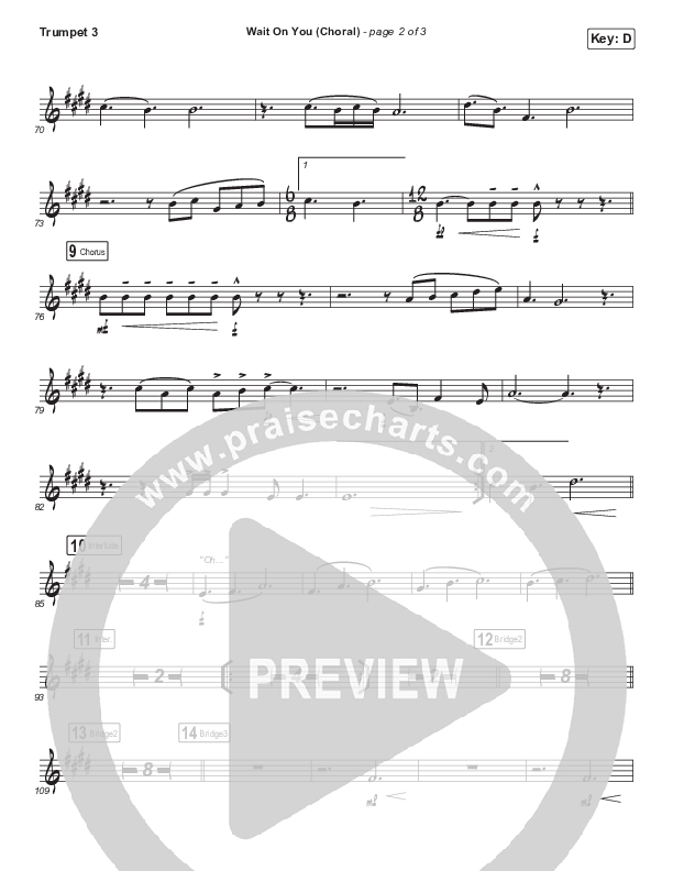 Wait On You (Choral Anthem SATB) Trumpet 3 (Maverick City Music / Elevation Worship / Dante Bowe / Chandler Moore / Arr. Luke Gambill)