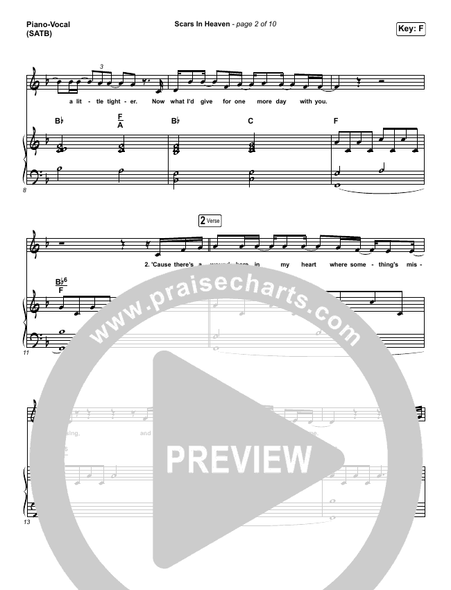 Scars In Heaven Sheet Music PDF (Casting Crowns) - PraiseCharts