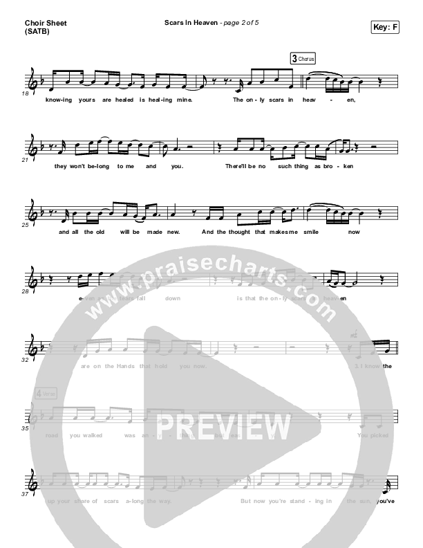 Scars In Heaven Choir Vocals (SATB) (Casting Crowns)