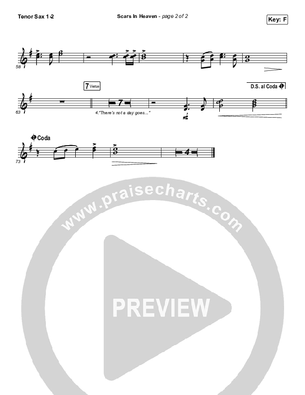 Scars In Heaven Tenor Sax 1/2 (Casting Crowns)