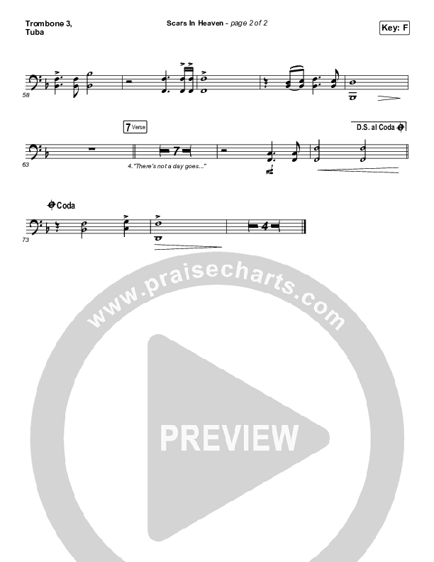 Scars In Heaven Trombone 3/Tuba (Casting Crowns)