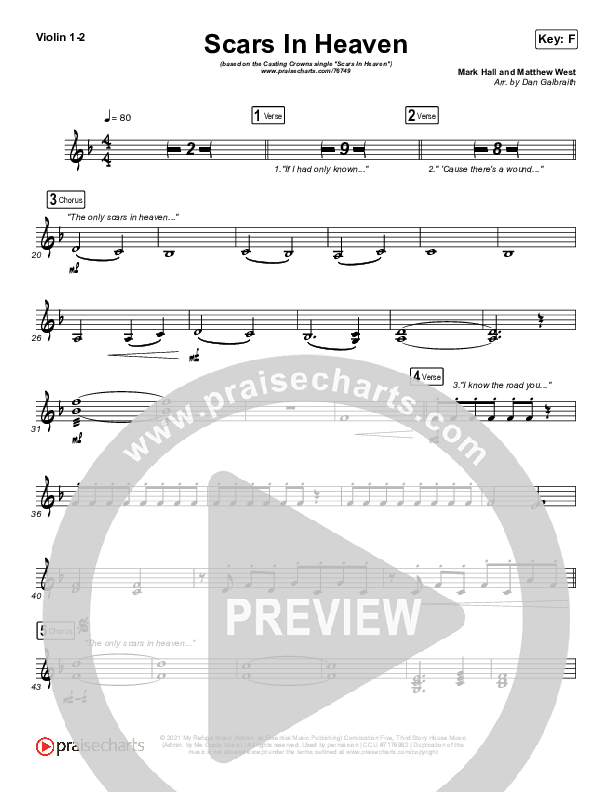 Scars In Heaven Violin 1/2 (Casting Crowns)