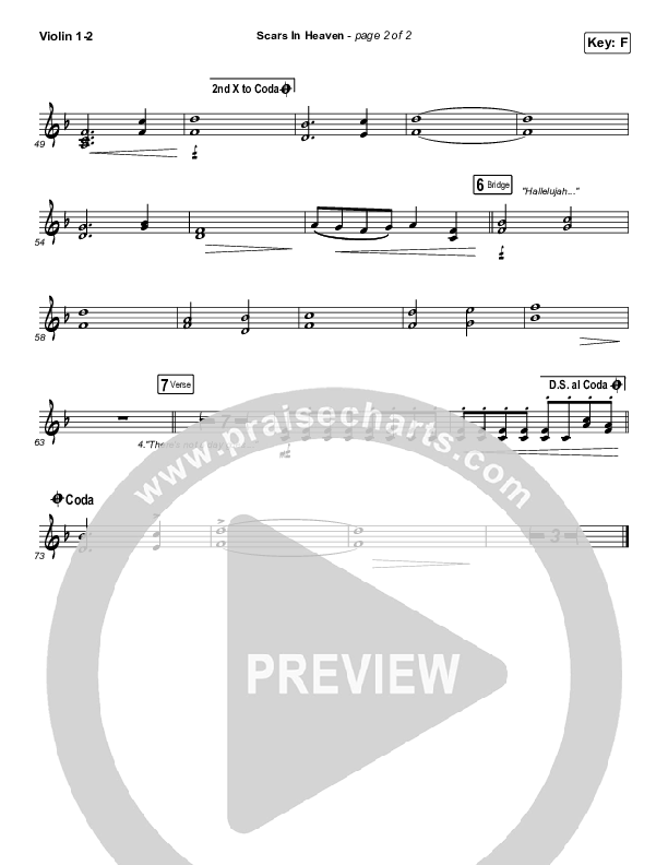 Scars In Heaven Violin 1/2 (Casting Crowns)