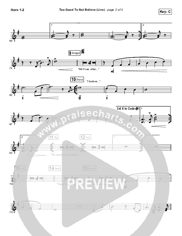 Too Good To Not Believe (Live) Brass Pack (Bethel Music / Brandon Lake)