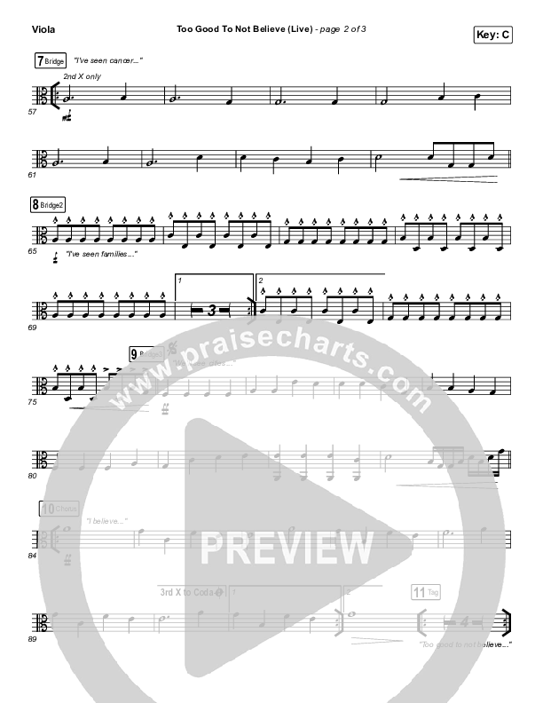 Too Good To Not Believe (Live) Viola (Bethel Music / Brandon Lake)