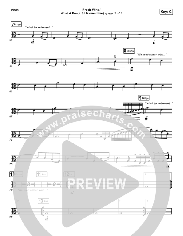 Fresh Wind / What A Beautiful Name (Live) Viola (Hillsong Worship)