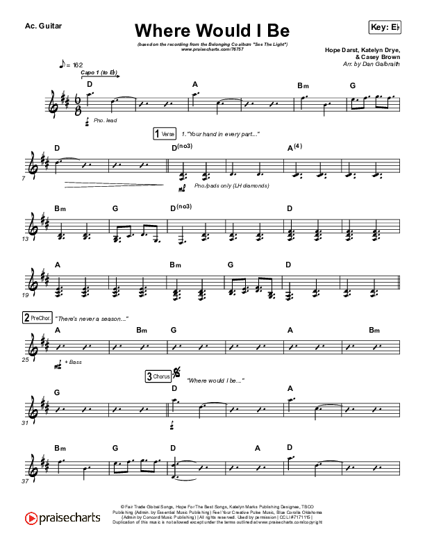 Where Would I Be (Live) Acoustic Guitar (The Belonging Co / Hope Darst)