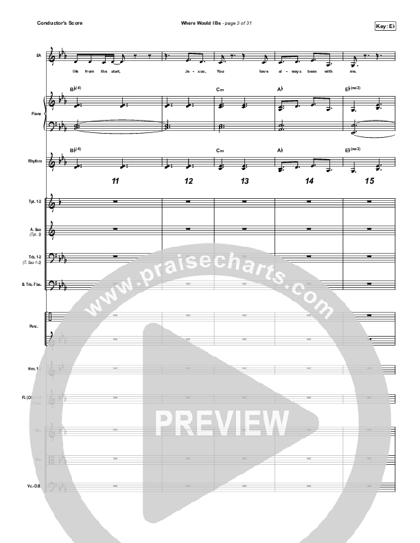 Where Would I Be (Live) Conductor's Score (The Belonging Co / Hope Darst)
