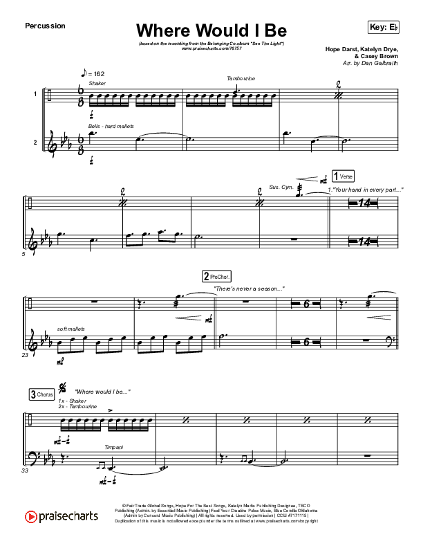 Where Would I Be (Live) Percussion (The Belonging Co / Hope Darst)