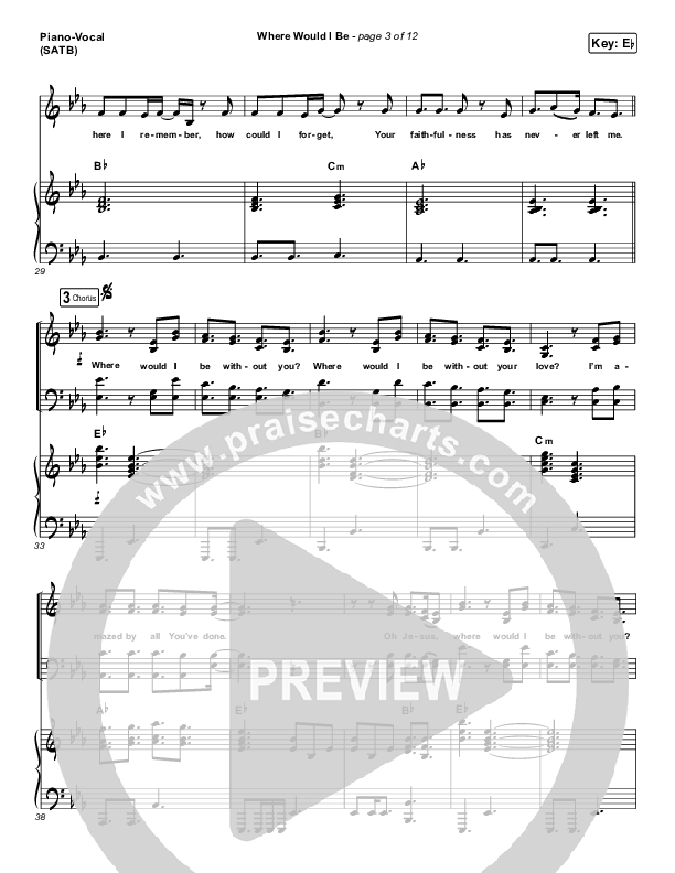 Where Would I Be (Live) Piano/Vocal (Print Only) (The Belonging Co / Hope Darst)