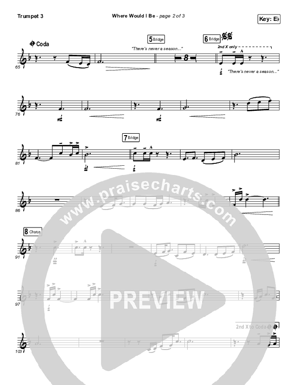 Where Would I Be (Live) Trumpet 3 (The Belonging Co / Hope Darst)