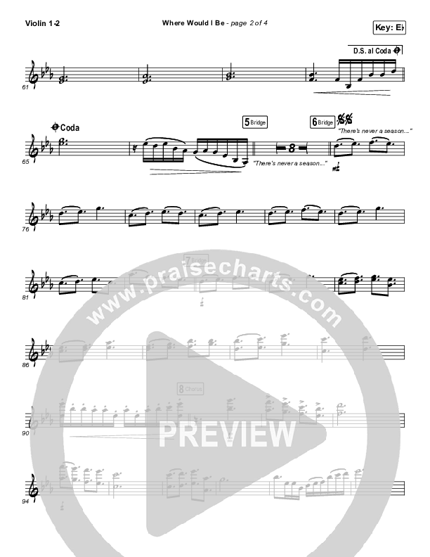 Where Would I Be (Live) Violin 1/2 (The Belonging Co / Hope Darst)