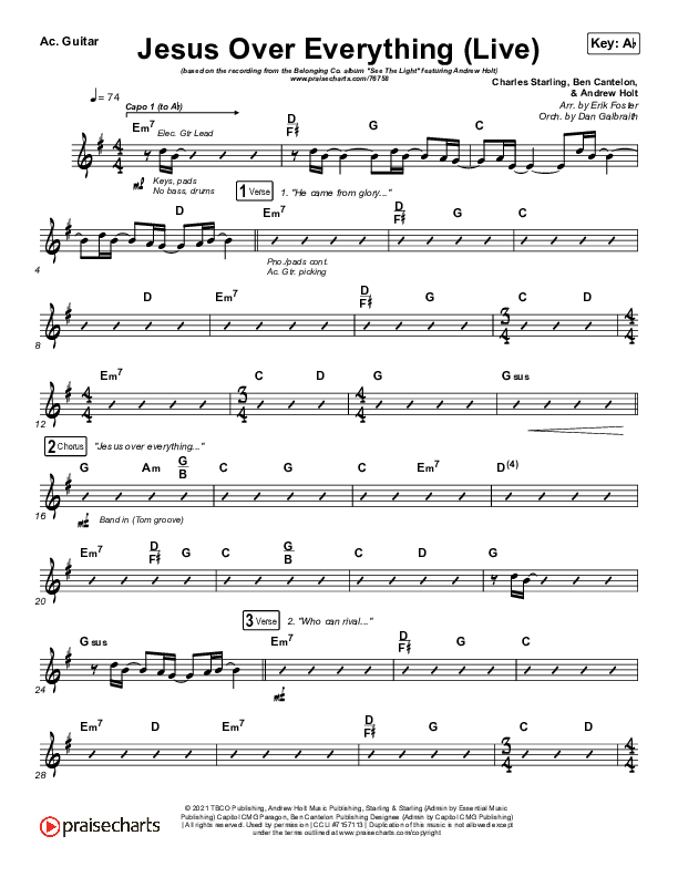 Jesus Over Everything (Live) Acoustic Guitar (The Belonging Co / Andrew Holt)