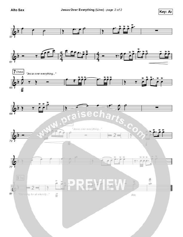 Jesus Over Everything (Live) Alto Sax (The Belonging Co / Andrew Holt)