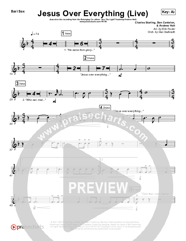 Jesus Over Everything (Live) Bari Sax (The Belonging Co / Andrew Holt)