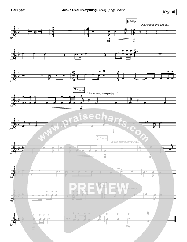 Jesus Over Everything (Live) Bari Sax (The Belonging Co / Andrew Holt)