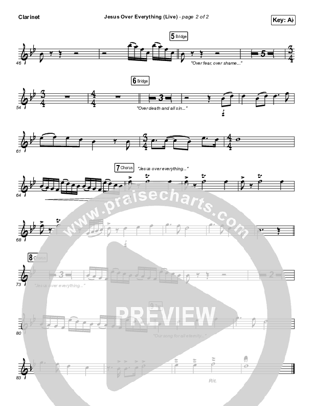 Jesus Over Everything (Live) Clarinet (The Belonging Co / Andrew Holt)