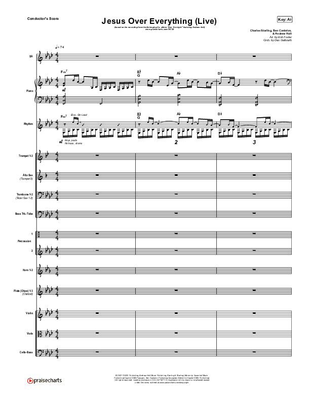Jesus Over Everything (Live) Conductor's Score (The Belonging Co / Andrew Holt)